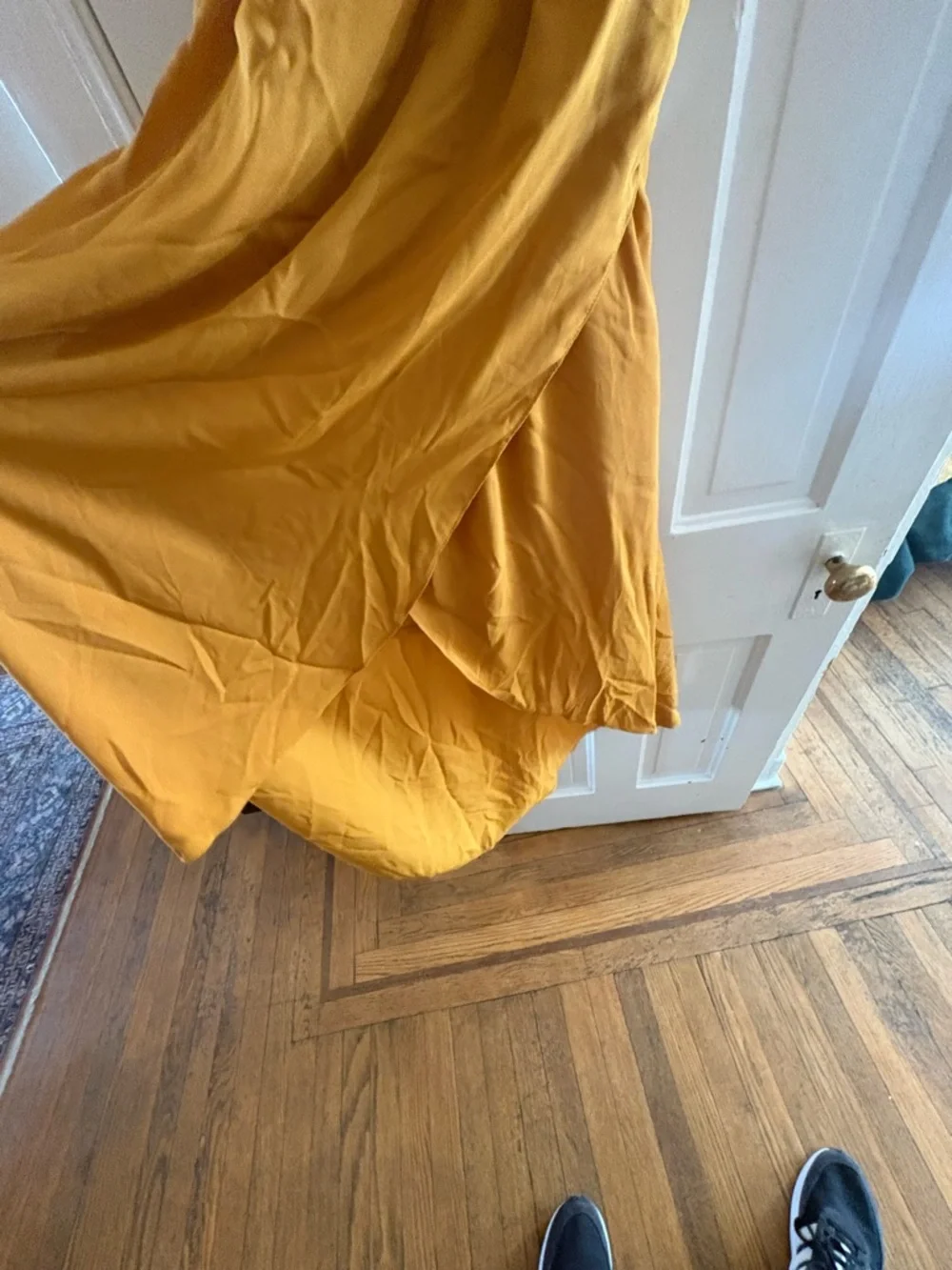 HYFVE Mustard Yellow Ruffle High-Low Wrap Dress - Picture 5 of 6